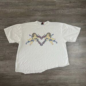 Vintage 90s Angels & Hearts Cropped T-Shirt Women’s